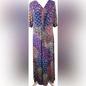 MSK Vibrant Colorful Maxi Dress Size XL